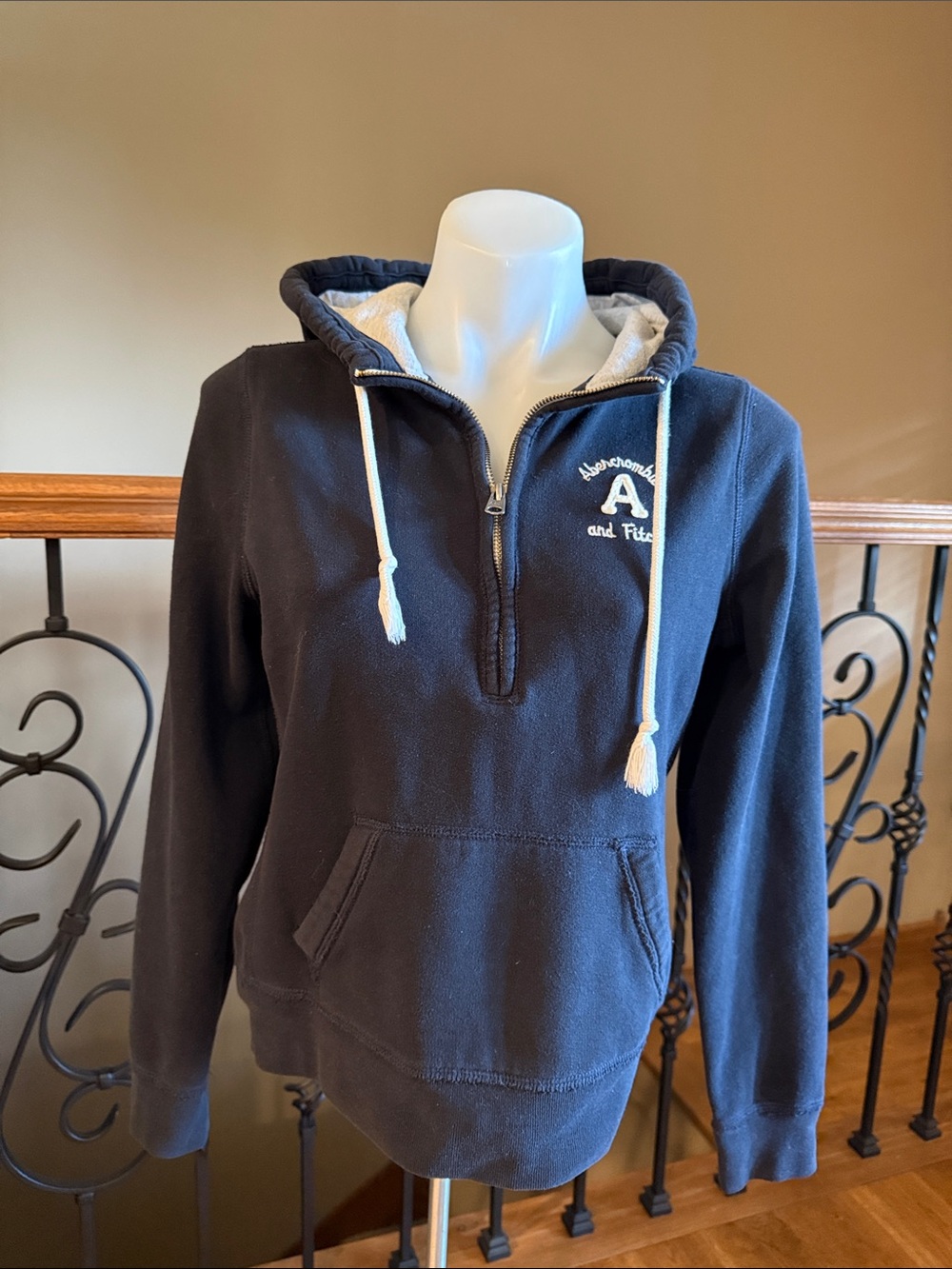 Vintage Abercrombie & Fitch hooded 1/4 zip sweatshirt